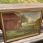 A Painting Of An Old Barn And Farm In Middle Island — photo 5