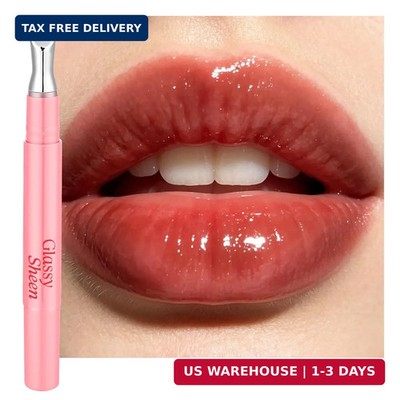 Glass Lip Gloss，High Shine&Plumping Tinted Lip Gloss with Applicator,Hydrating S