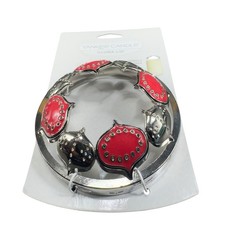 Yankee Candle Christmas Illuma Lid Topper Ornaments Red Silver NEW In Box
