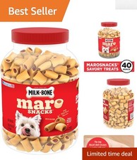 MaroSnacks Beef Flavored Small Dog Treats with Real Bone Marrow - 40 Ounce Can