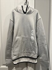 Xersion Quick Dri pull over Hoodie Warm Boy's Sz Large Gray melange/ Black NEW