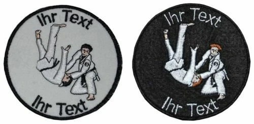 LADREAS Judo Ju Jutsu Jiu Jitsu Karate Aufnäher m Wunschtext Patch 10cm (436)