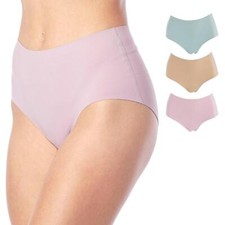 Rhonda Shear 3-pack High-Waisted Leisure Briefs Beige/Seafoam/Pink