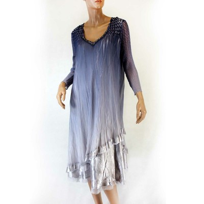 Komarov Woman Nordstrom Plus Pleated Beaded Pale Blue Gown Dress