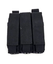 Triple Pistol Mag Pouch MOLLE Black, 9mm Pistol Mags, M9/M18