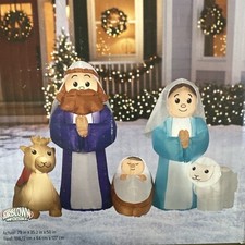 6.5ft Holiday Living Nativity Scene Lighted Christmas Inflatable Gemmy Outdoor