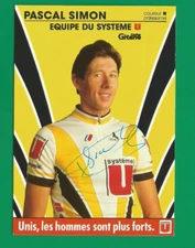 CYCLING cycling card PASCAL SIMON team SYSTEM U 1988 signed