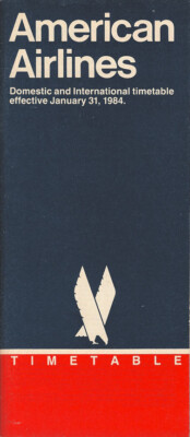 American Airlines system timetable 1/31/84 [308AA] Buy 4+ save 25%