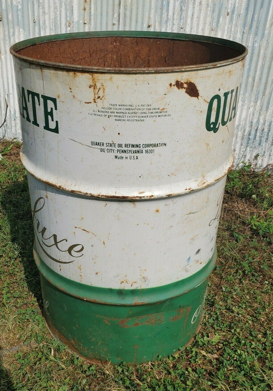 VINTAGE QUAKER STATE MOTOR OIL DRUMBARREL ADVERTISING COLLECTIBLE OIL GAS eBay