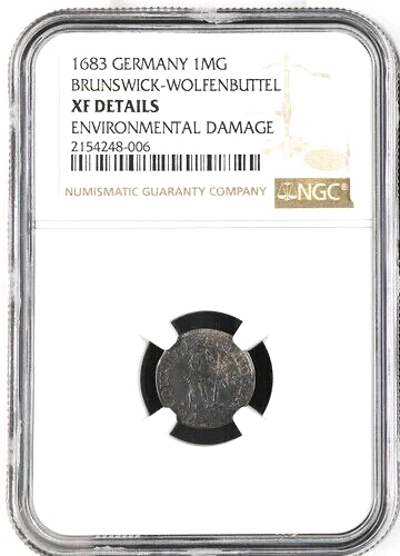1683 German States Brunswick Wolfenbuttel Wildman Mariengroschen NGC XF Germany