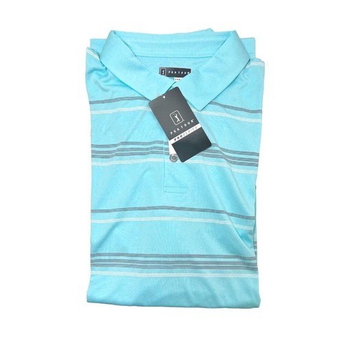 PGA Tour Mens Blue Stripe Short Sleeve Collared Leisure Golf Polo Shirt Sz L NEW - Picture 2 of 9