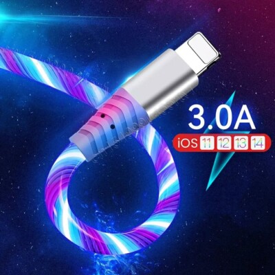 2,m,flow,usb,date Cable For IPhone 141312 Pro Max 11 X8,876,Luminous 3A Fast...