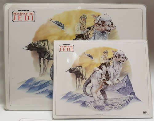 STAR WARS : YODA & LUKE ON TAUNTAUN PLACE MAT SET MADE IN 1982 - Picture 4 of 8