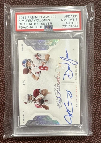 2019 Panini Flawless Kyler Murray Daniel Jones Dual Rookie Auto /5 PSA 8 SSP