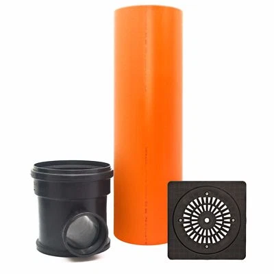 KARMAT KG Schacht DN315, Steigrohr DN315, Deckel quadratisch Regen, Komplett SET