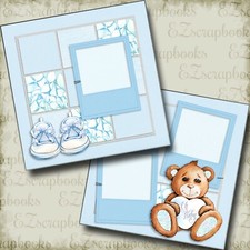 Oh Baby Boy Bear - 2 Premade Scrapbook Pages - EZ Layout 5044