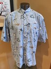 Columbia Button Up Mens XL Fishing Blue Marlin Bonefish Snook Yellowfin S Sleeve