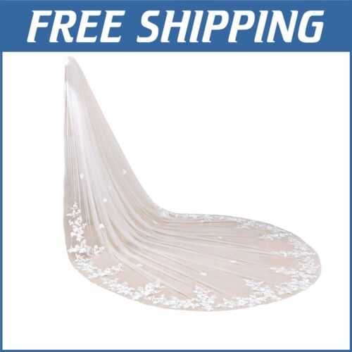 Gorgeous 1-Tier Lace Bridal Veil with Metal Comb - Three Size Options Available