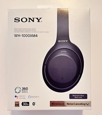 Sony WH-1000XM4 Wireless Over-Ear Headphones- Midnight Blue Sony WH-1000XM4 Wireless Over-Ear Headphones- Midnight Blue