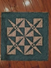 Handmade Quilted Wallhanging or Tablerunner in teal