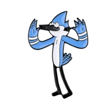 Regular Show Cartoon Mordecai Character Metal Enamel 1 Inch Tall Pin