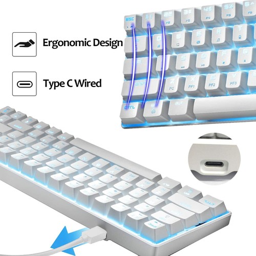 Portable RGB Gaming Mechanical Keyboard USB Type C 68 Keys Anti-ghosting 60% RGB - Picture 6 of 16