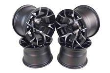 MASSFX 10x7 Golf Cart Rims with 4/101.6 or 4 on 4" Bolt Pattern-Matte Black-4 pk