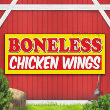 BONELESS CHICKEN WINGS Advertising Banner Vinyl Mesh Sign chicken street hot