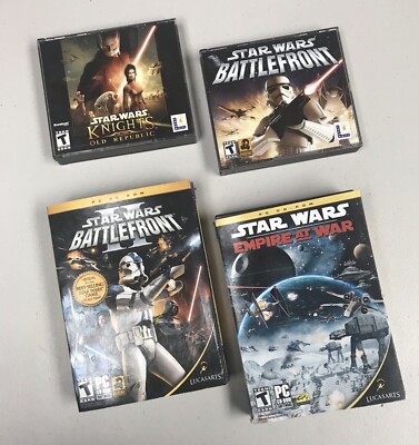 Lot Of 4 2003-2006 Star Wars PC CD-Rom Games All Complete, Lucas Arts, 13 Discs