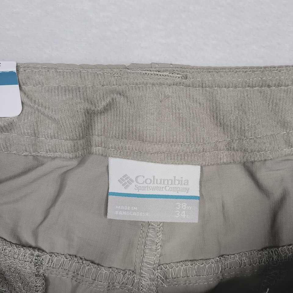 Columbia Kestrel Trail Convertible Pants 38x33 Tan Beige Men's NEW NWT