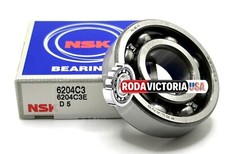 NSK 6204 C3 DEEP GROOVE BALL BEARING, OPEN TYPE, NO SEALS 20x47x14 mm