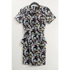 H&M Floral Peplum Pencil Dress Women's Size 2
