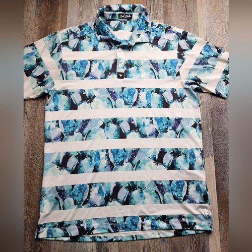 Bad Birdie Men's Golf Polo Size Small Stripe Show - Picture 2 of 8