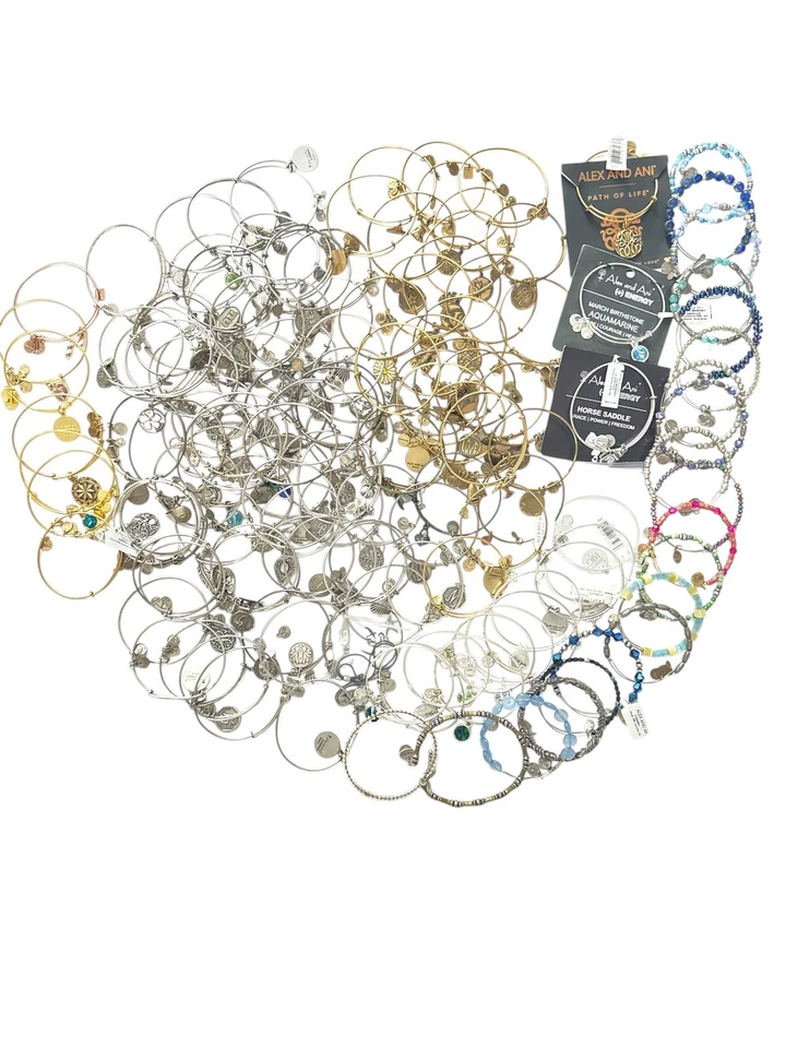 Massive Alex And Ani 243 Lot Bracelets Bangle Jewelry Lot NEW Beaded Gold silver - Image 2 of 4