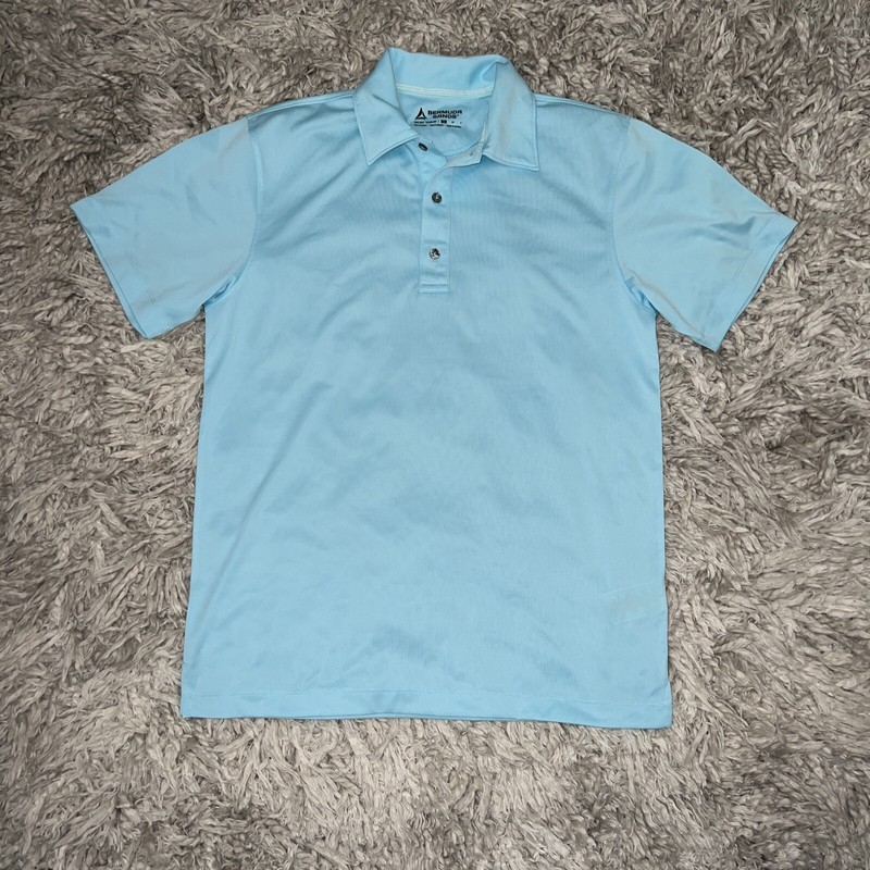 Bermuda Sands Golf Polo Shirt Men’s Short Sleeve Teal Blue Lightweight Small