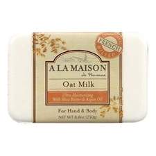 A La Maison Moisturizing French-Milled Bar Soap Oat Milk Large 8.8 oz 6-Pack
