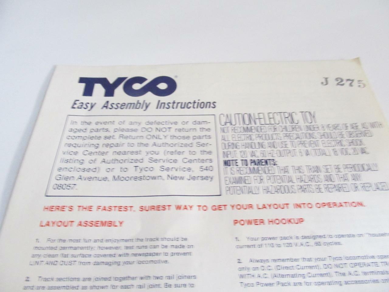HO TRAINS VINTAGE NEW before selling ☆ Challenge the lowest price TYCO- EASY LN ASSEMBLY S31U INSTRUCTIONS -