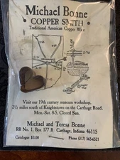 Rare Michael Bonne Salesman Sample handmade copper cookie cutter Heart Mini 3/4"