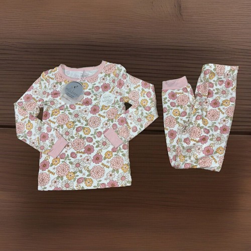 Milkberry BAMBOO Girls 4T Floral Pink Pajama Set NWT Gift Baby Shower