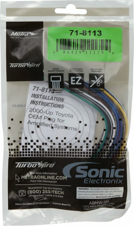 Metra 71-8113 Reverse Wiring Harness for Select 2000-2006 Toyota & Lexus Vehicle - Image 3 of 3