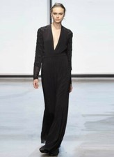 SARI GUERON Vintage Black Silk Cotton Embroidered Floral Maxi Dress Gown 6