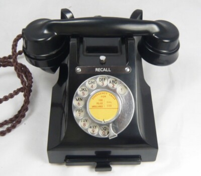Seltenes Vintage Bakelit Rückruftelefon Art Deco Retro Wählscheibentelefon