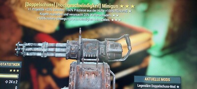 Fallout 76 Grausamer-Killer PS4 und PS5 Doppelschuss Kugel explo Minigun