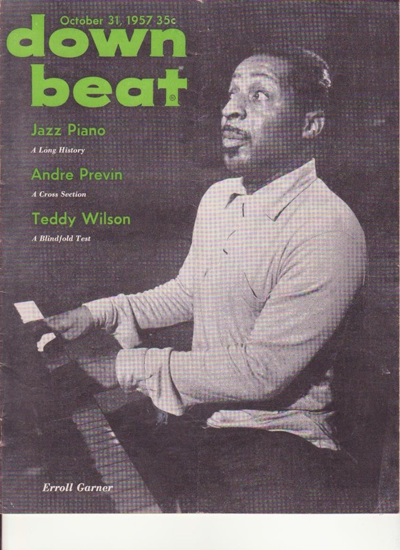 Down Beat Jazz music Magazine- October 31, 1957- Erroll Garner-Jazz Piano