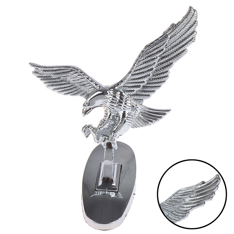 Car Front Cover Chrome Hood Ornament Badge 3D Emblem Angel Eagle For