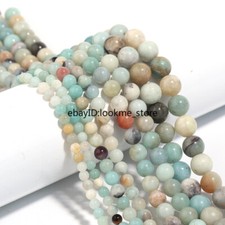 Natural Round Amazonite Stone Loose Beads For Bracelets Necklace Jewelry Making