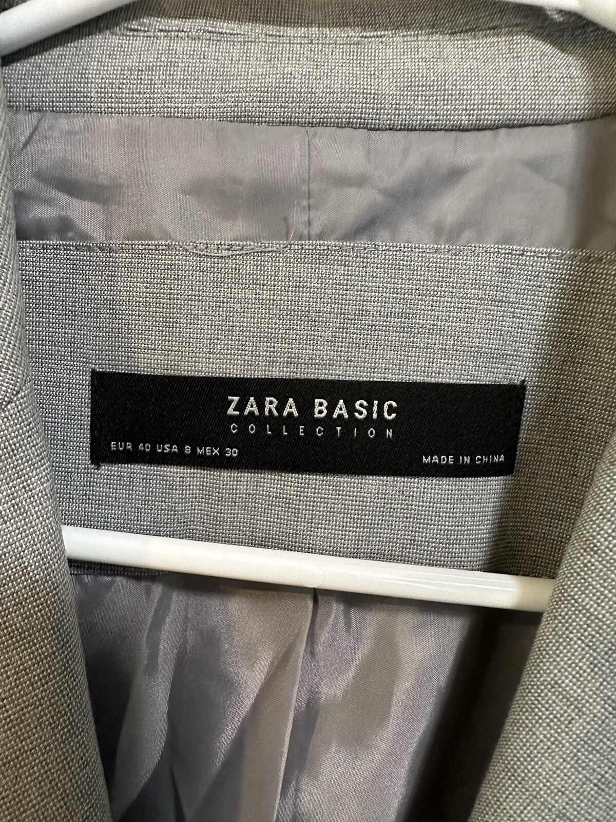 Zara Basic Collection Womens Gray Blazer Size 8 - image 2