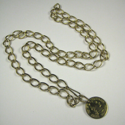 Belt Women Small 37 In Goldtone Faux Coin George Washington  display picture 3