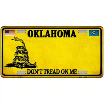 Oklahoma Dont Tread On Me Novelty Metal License Plate