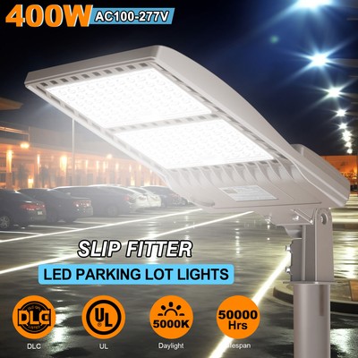 400 Watt LED Parking Lot Light Commercial Street Shoebox Pole Fixture (Slip Fit)